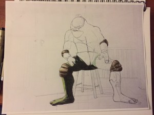 Colored pencil TMNT drawing